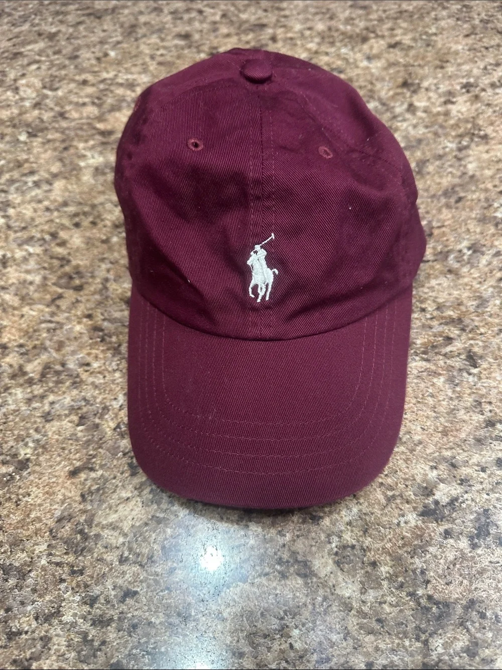 EUC Polo by Ralph Lauren Burgundy Polo Hat with White Pony
